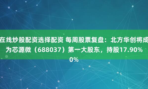 在线炒股配资选择配资 每周股票复盘：北方华创将成为芯源微（688037）第一大股东，持股17.90%