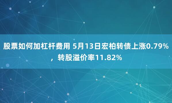 股票如何加杠杆费用 5月13日宏柏转债上涨0.79%，转股溢价率11.82%