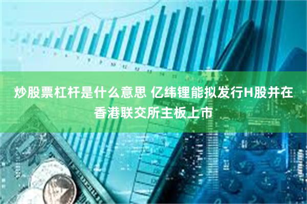 炒股票杠杆是什么意思 亿纬锂能拟发行H股并在香港联交所主板上市