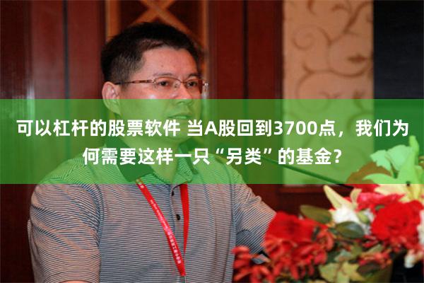 可以杠杆的股票软件 当A股回到3700点，我们为何需要这样一只“另类”的基金？